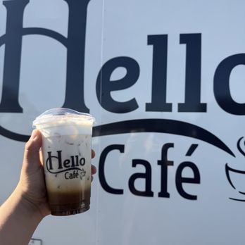 Hello cafe - Iced latte - Desserts Near Me - Orange, California Hello cafe - Iced latte - Desserts Near Me - Orange, California