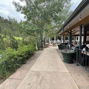Poppy's Pizza & Grill - River walkway outside the patio of the restaurant - Pizza Near Me - Estes Park, Colorado Poppy's Pizza & Grill - River walkway outside the patio of the restaurant - Pizza Near Me - Estes Park, Colorado