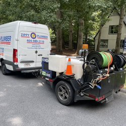 Zippy Plumber - Hydro Jetting a Residential House in Martins Landing, Roswell GA. After performing Hydro Jetting Service, a Sewer Camera Service is run.