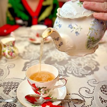 The Olde Magnolia Tea Room - Pouring up our Spicy Vanilla tea - it was SO good! - Tea Rooms Near Me - Upland, California The Olde Magnolia Tea Room - Pouring up our Spicy Vanilla tea - it was SO good! - Tea Rooms Near Me - Upland, California