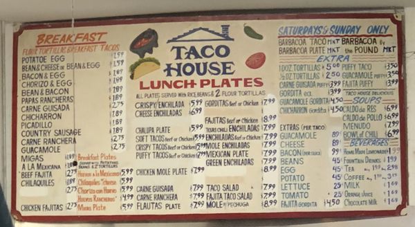 Menu photo 5 Taco House San Antonio, TX