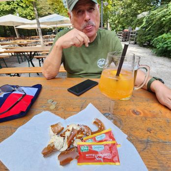 Hirschau - Enjoying a Helles and Aperol Spritz at the second biergarten on the trail - Bavarian Near Me - Munich, BY