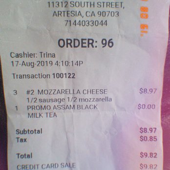 Mochinut - the total for my order. I'm guessing I was their 96th customer? - Hot Dogs Near Me - Cerritos, California Mochinut - the total for my order. I'm guessing I was their 96th customer? - Hot Dogs Near Me - Cerritos, California