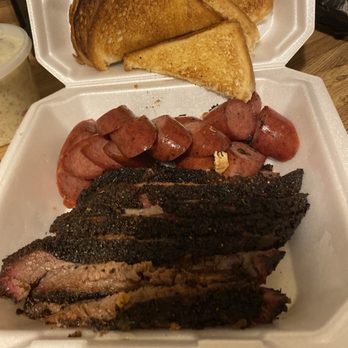 Zeke's BBQ - Great sliced brisket and sausage from Zeke's Fantastic!!!! - Barbeque Near Me - Windthorst, Texas