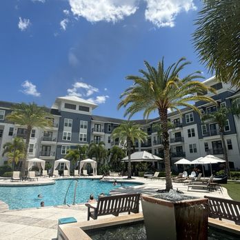 Baldwin Harbor - View of pool from rentable lobby space - Apartments Near Me - Orlando, Florida Baldwin Harbor - View of pool from rentable lobby space - Apartments Near Me - Orlando, Florida