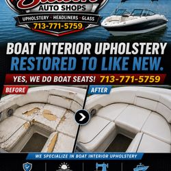 Stetson Auto Shops - Worn out boat seats? We do that! 713-771-5759 #boatseats #upholstery #vinylupholsteryrepair #marineupholstery #boatseatrepair
