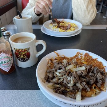 Waffle House - Cheesesteak Melt Hashbrown Bowl - New American Near Me - Groveport, Ohio Waffle House - Cheesesteak Melt Hashbrown Bowl - New American Near Me - Groveport, Ohio