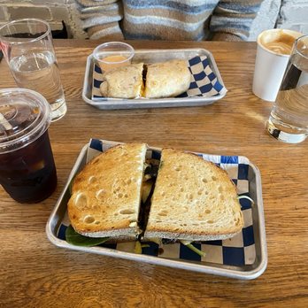 Pepita Coffee - mushroom and caramelized onion sandwich and breakfast burrito - Coffee & Tea Near Me - Cambridge, Massachusetts