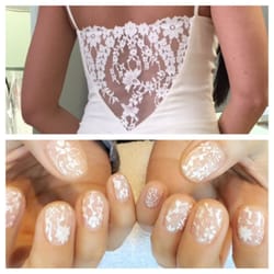 Su Nails & Spa - Artwork by Xiaonan for my wedding nails