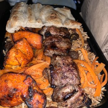 Aryana Kebab And Grill - chicken and beef tikka platter with qabuli raisins and carrots - Afghan Near Me - Hamilton Twp, New Jersey Aryana Kebab And Grill - chicken and beef tikka platter with qabuli raisins and carrots - Afghan Near Me - Hamilton Twp, New Jersey