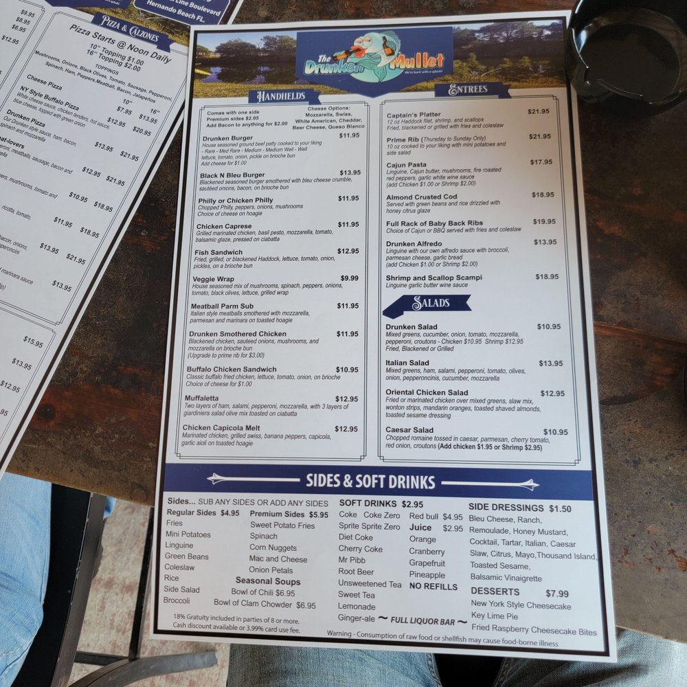 Drunken Mullet - Menu - Sports Bars Near Me - Hernando Beach, Florida Drunken Mullet - Menu - Sports Bars Near Me - Hernando Beach, Florida
