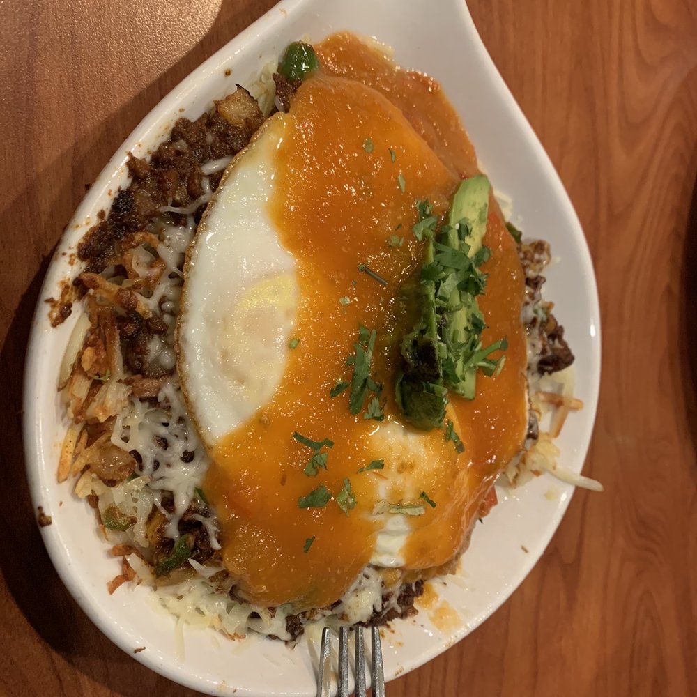Broken Yolk Cafe - The ranchero skillet with hash browns instead of homefries. - Breakfast & Brunch Near Me - Mesa, Arizona Broken Yolk Cafe - The ranchero skillet with hash browns instead of homefries. - Breakfast & Brunch Near Me - Mesa, Arizona