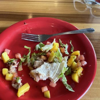 Coconut's Fish Cafe - Kamaole - Almost eaten fish tacos - Seafood Near Me - Kihei, Hawaii