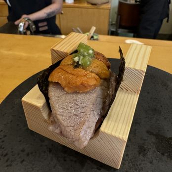 Sushi By M - Big mac (two layers of uni and two layers of A5 wagyu) - Sushi Bars Near Me - New York, New York Sushi By M - Big mac (two layers of uni and two layers of A5 wagyu) - Sushi Bars Near Me - New York, New York