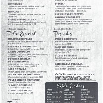 El Cafetal - Menu Side Two Latin, Colombian Food - Colombian Near Me - Indian Trail, North Carolina