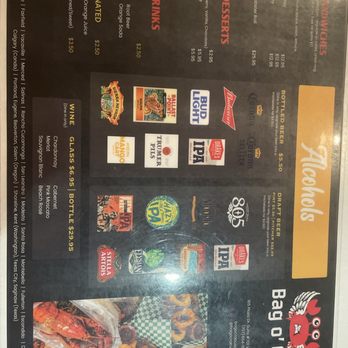 Bag O Crab - Back of menu - Cajun/Creole Near Me - Vallejo, California