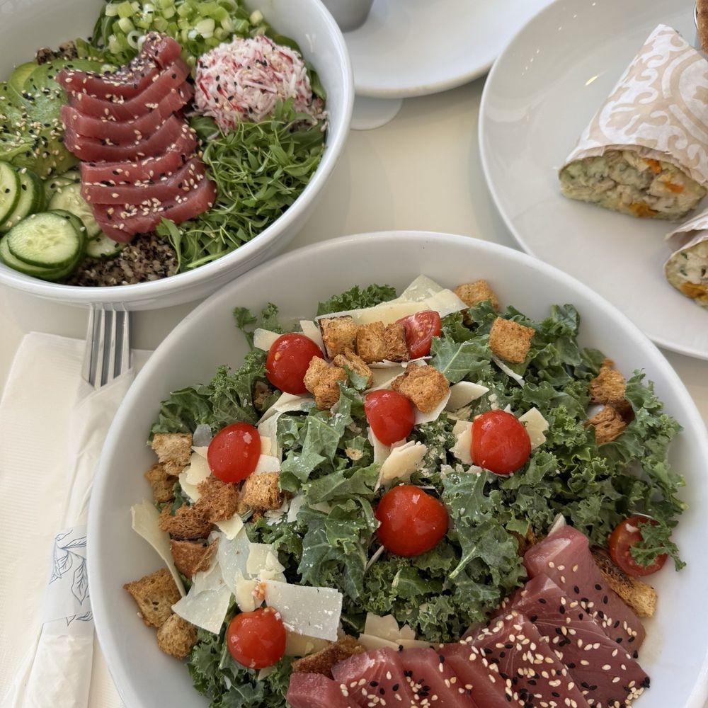 Pura Vida Miami - KALE CAESAR with poke, tuna bowl, wrap - Breakfast & Brunch Near Me - Delray Beach, Florida Pura Vida Miami - KALE CAESAR with poke, tuna bowl, wrap - Breakfast & Brunch Near Me - Delray Beach, Florida