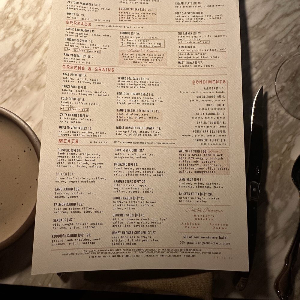 Delbar - Atlanta - Menu - Middle Eastern Near Me - Atlanta, Georgia Delbar - Atlanta - Menu - Middle Eastern Near Me - Atlanta, Georgia