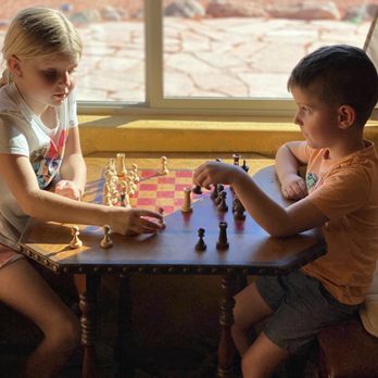 Balcony One - Chess table set up - Cocktail Bars Near Me - Virgin, Utah