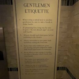 Posted in the Men's Restroom Posted in the Men's Restroom
