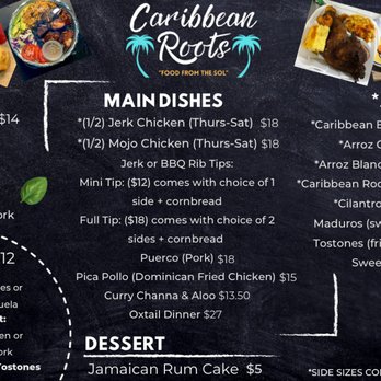 Caribbean Roots - Menu screen in restaurant - Caribbean Near Me - Gary, Indiana