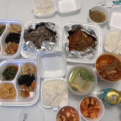 Mongolia - Beef bulgogi, spicy pork bulgogi, beef short rib soup, spicy pork neck bone soup.