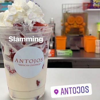 Antojos - Fresas con Crema: fresh strawberries topped off with our homemade sweet Crema. - Ice Cream & Frozen Yogurt Near Me - North Cape, New Jersey