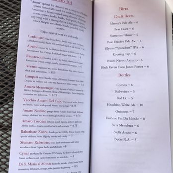 Amaro Bistro - Drink menu - Italian Near Me - Bothell, Washington