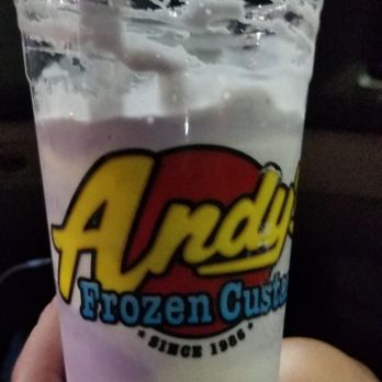 Andy's Frozen Custard - Blueberry with a fudge center - Desserts Near Me - Pflugerville, Texas Andy's Frozen Custard - Blueberry with a fudge center - Desserts Near Me - Pflugerville, Texas