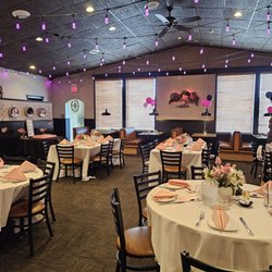 Tassone's Wine Garden - Decorated venue. They can change the color of the lights.