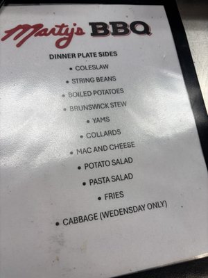 Menu photo 4 Marty's BBQ Wilson, NC Menu photo 4 Marty's BBQ Wilson, NC