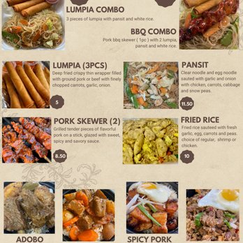 Filipin-Go - a list of food items - Filipino Near Me