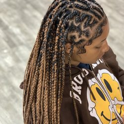 Nicole's Fancy - Half up half down box Braids
