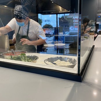 Sei Pizza Bar - My seat/view from the corner spot at the counter - Pizza Near Me - Los Angeles, California