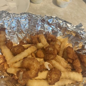Cup & Saucer Diner - My husband asked for Shrimps and fries. This is what he got. Greasy tiny full of flour tiny shrimps. Now he's starting sick throwing up - Diners Near Me - Pine Bush, New York