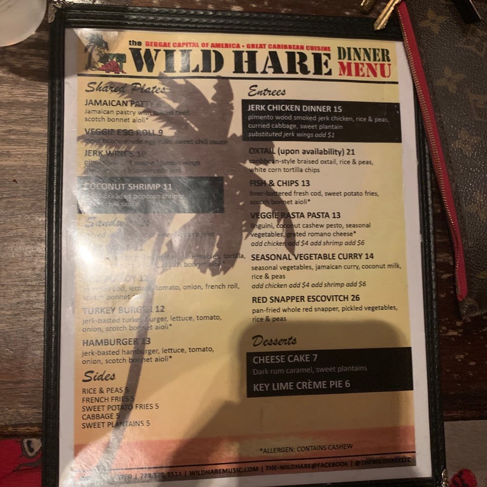 The Wild Hare - Menu - Music Venues Near Me - Chicago, Illinois