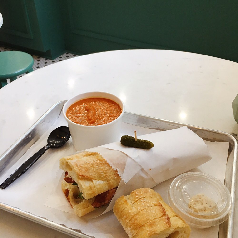 Sandwich and soup