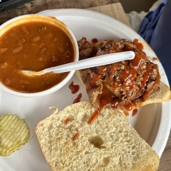 Bristol Gardens & Grill - Brisket sandwich with BBQ beans - Barbeque Near Me - Bristol, Virginia Bristol Gardens & Grill - Brisket sandwich with BBQ beans - Barbeque Near Me - Bristol, Virginia