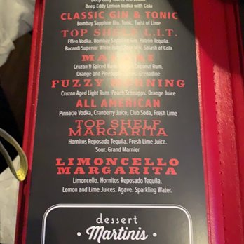 Casa Calamari - Cocktail menu - Italian Near Me - Surfside Beach, South Carolina