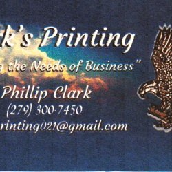 Clark's Printing - "Contact" Business Card
For a free consultation call (279) 300-7450