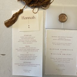 Menu and place card