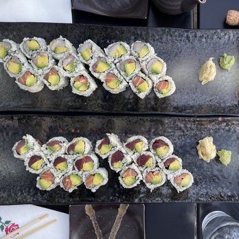 Illuzion - Tricolor Avocado Special Entree which consists of the King Salmon Avocado Roll, Tuna Avocado Roll and the Yellowtail Avocado Roll - Japanese Near Me - Hoboken, New Jersey Illuzion - Tricolor Avocado Special Entree which consists of the King Salmon Avocado Roll, Tuna Avocado Roll and the Yellowtail Avocado Roll - Japanese Near Me - Hoboken, New Jersey