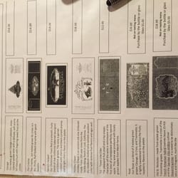 The Bethlehem Vineyard - Wine list