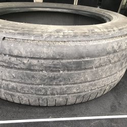 Dublin Airport Car Hire - No tread on this tire and you can see where rubber started to peel away from the tire.