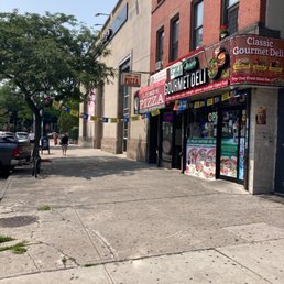 an empty street in the city