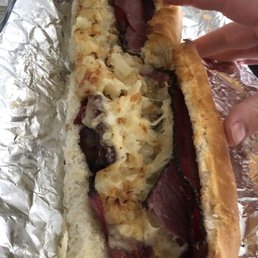 Pastrami with spicy mustard and onions Pastrami with spicy mustard and onions