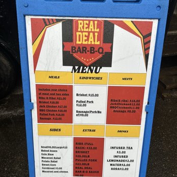 The Real Deal Bbq - Menu - MAY 2026 - Barbeque Near Me - Clinton, New Jersey The Real Deal Bbq - Menu - MAY 2026 - Barbeque Near Me - Clinton, New Jersey