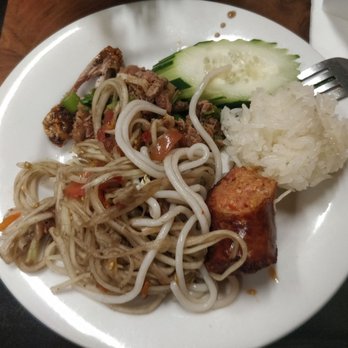 Vientian Cafe - a bit of everything, papaya salad (lao ver, good) lao sausage(good), angle wing(sweet) - Vietnamese Near Me - Oakland, California Vientian Cafe - a bit of everything, papaya salad (lao ver, good) lao sausage(good), angle wing(sweet) - Vietnamese Near Me - Oakland, California