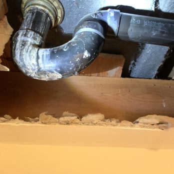 DG Plumbing and Mechanical - Before: opened ceiling to find bottom of stall shower drain that was slowly leaking when the water was running. - Plumbing Near Me - East Syracuse, New York DG Plumbing and Mechanical - Before: opened ceiling to find bottom of stall shower drain that was slowly leaking when the water was running. - Plumbing Near Me - East Syracuse, New York