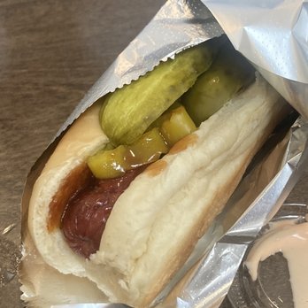 J Dawgs - Beef dog with pickles, sauce and banana pepper - Hot Dogs Near Me - Provo, Utah